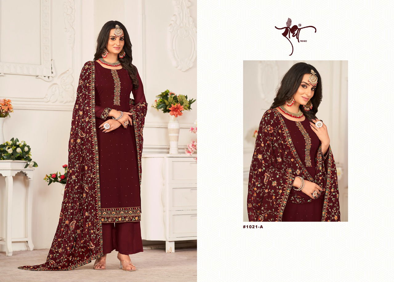 Raj Gharana Radha Trendz Festive Wear Georgette Wholesale Designer Dress Material Catalog